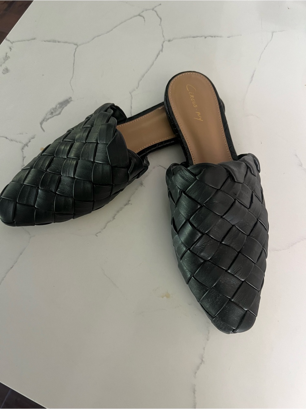 Circus by Sam Edelman Black Woven Leather Mules